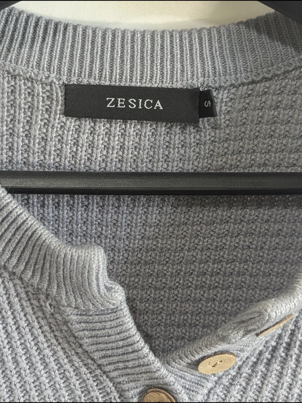 ZESICA Gray Waffle Knit Henley Sweater High Low Hem Side Slit Women's Small